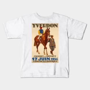 1934 Horse Show, Yverdon Switzerland - Poster Art Kids T-Shirt